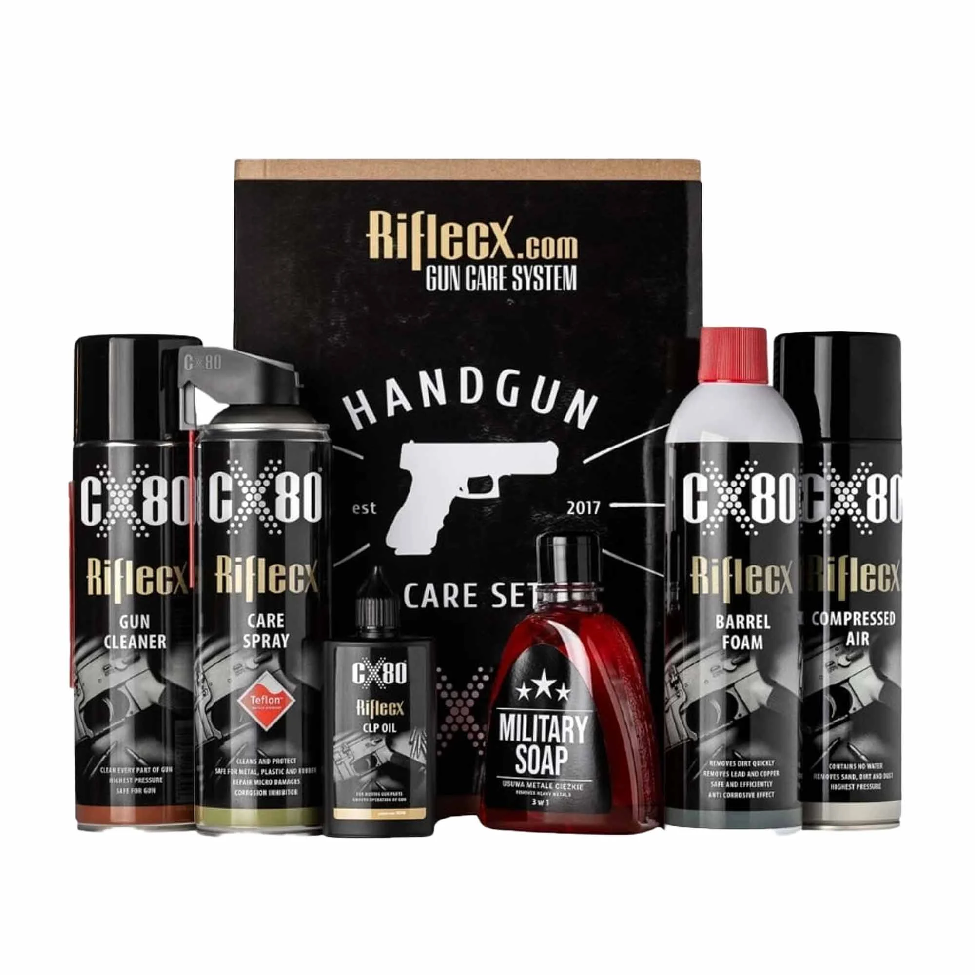 RifleCX set curățare armă scurtă - Stradef.ro